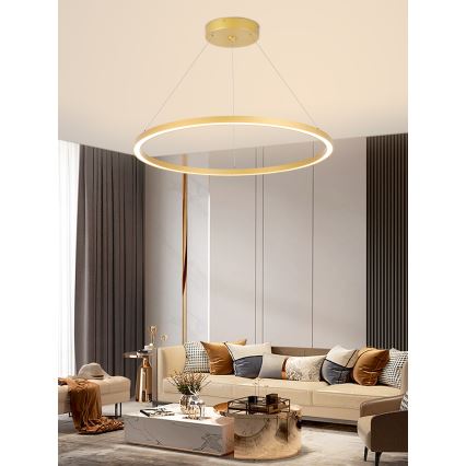Immax NEO 07159-G80 - Candelabro suspenso LED com regulação FINO LED/60W/230V Tuya dourado + controlo remoto