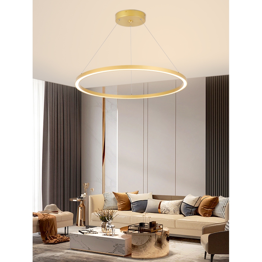 Immax NEO 07159-G80 - Candelabro suspenso LED com regulação FINO LED/60W/230V Tuya dourado + controlo remoto