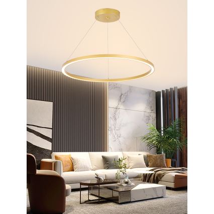 Immax NEO 07159-G80 - Candelabro suspenso LED com regulação FINO LED/60W/230V Tuya dourado + controlo remoto