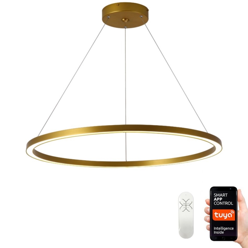 Immax NEO 07159-G80 - Candelabro suspenso LED com regulação FINO LED/60W/230V Tuya dourado + controlo remoto