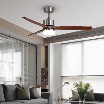 Immax NEO 07165-S - Ventilador de teto LED ELEGANTE LED/18W/230V carvalho Wi-Fi Tuya + controlo remoto