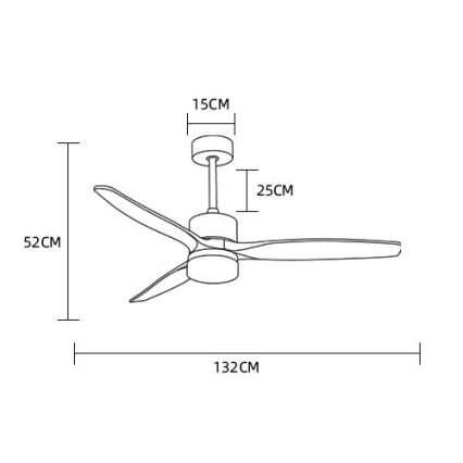 Immax NEO 07165-S - Ventilador de teto LED ELEGANTE LED/18W/230V carvalho Wi-Fi Tuya + controlo remoto