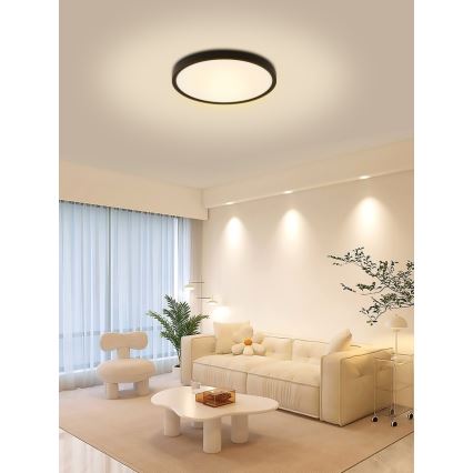 Immax NEO 07166-B40 - Luminária de teto LED RGB+CCT regulável NEO LITE TUDO LED/50W/230V Wi-Fi Tuya preta + controlo remoto