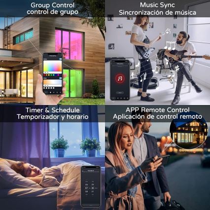 Immax NEO 07166-B40 - Luminária de teto LED RGB+CCT regulável NEO LITE TUDO LED/50W/230V Wi-Fi Tuya preta + controlo remoto