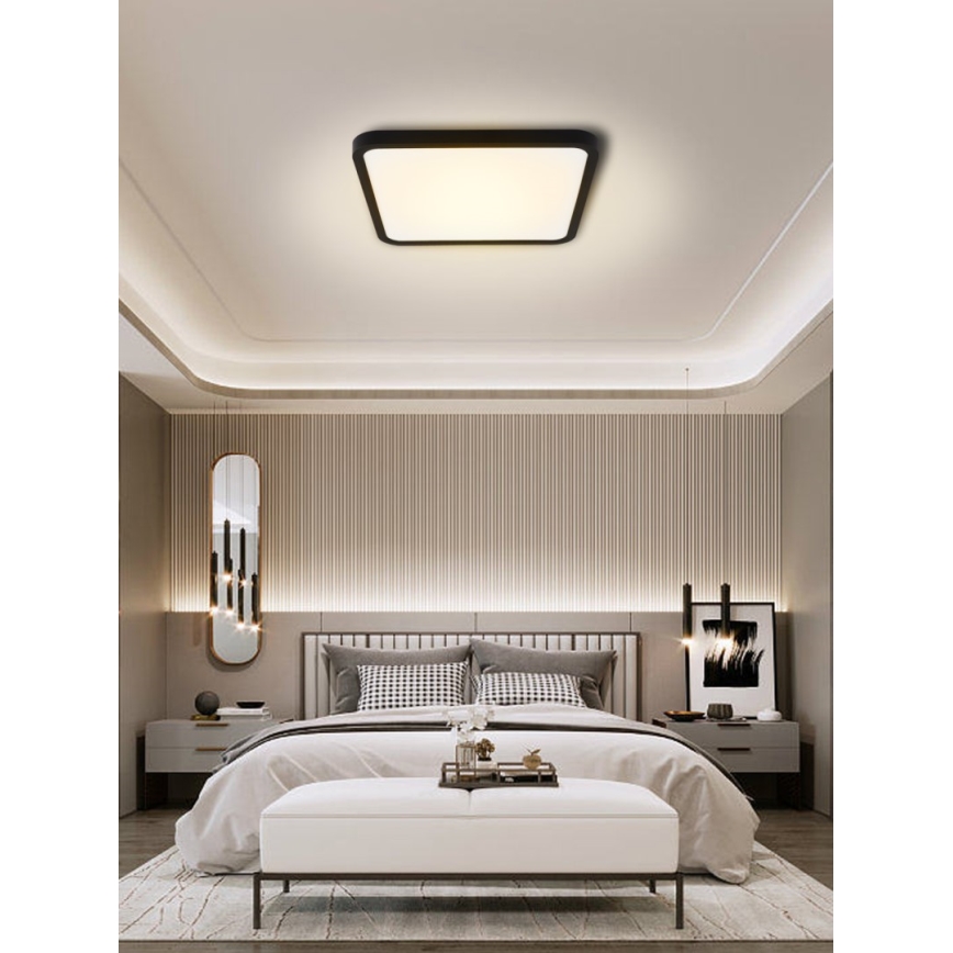 Immax NEO 07167-B40 - Luminária de teto LED RGB+CCT regulável NEO LITE TUDO LED/50W/230V Wi-Fi Tuya preta + controlo remoto