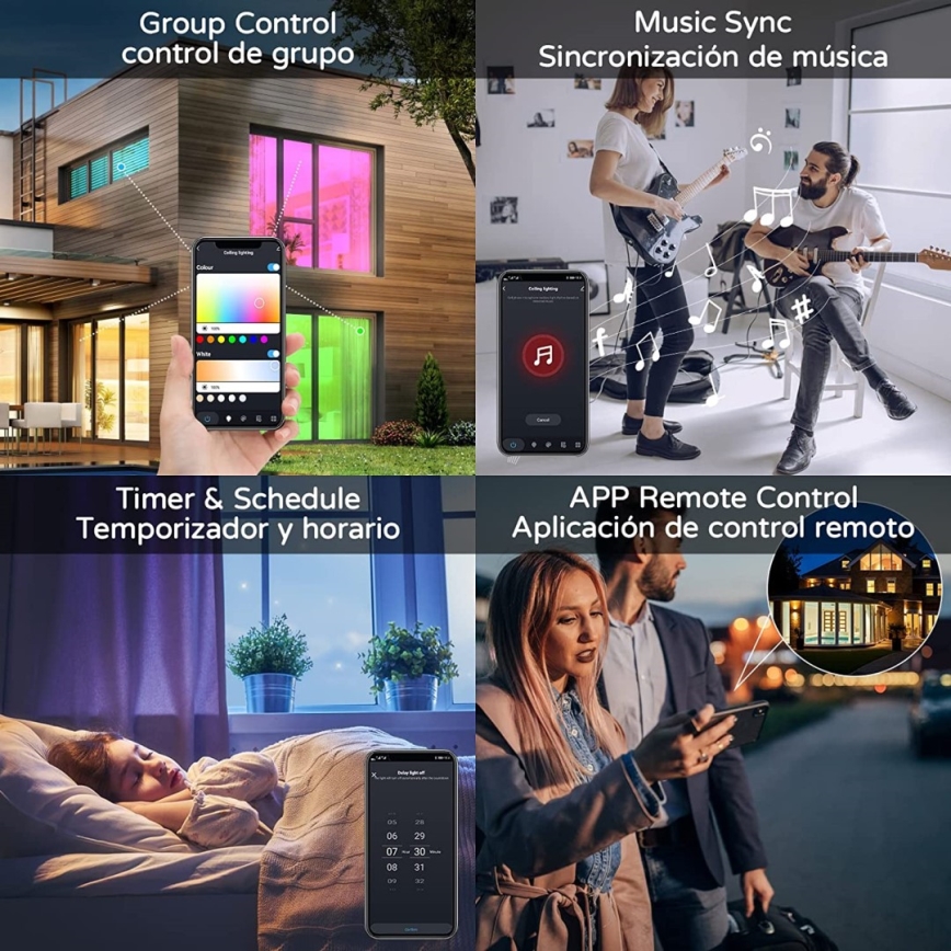 Immax NEO 07167-B40 - Luminária de teto LED RGB+CCT regulável NEO LITE TUDO LED/50W/230V Wi-Fi Tuya preta + controlo remoto