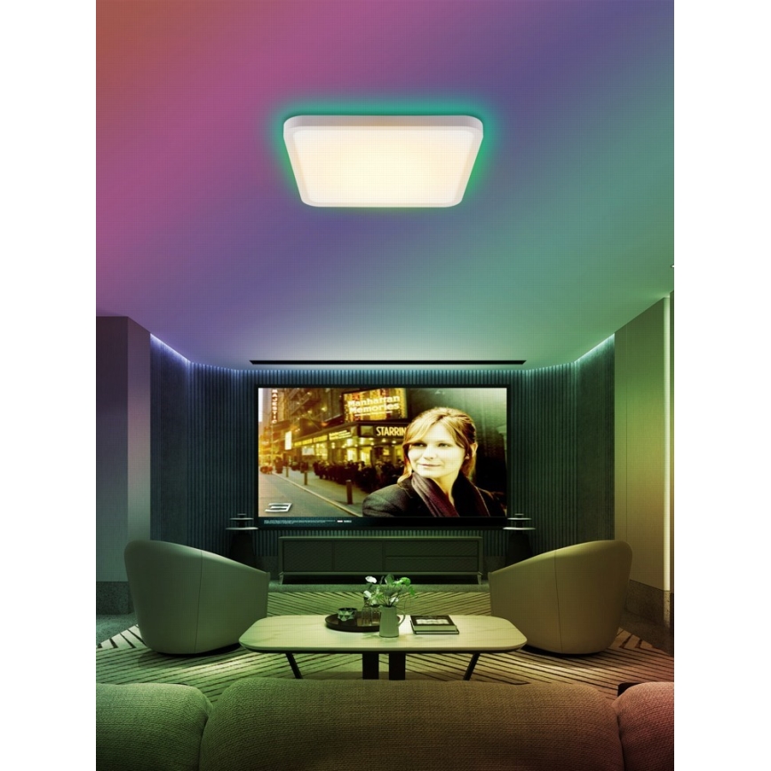 Immax NEO 07168-W40 - LED RGB+CCT Iluminação de teto com regulação NEO LITE TUDO LED/50W/230V Wi-Fi Tuya branco + comando