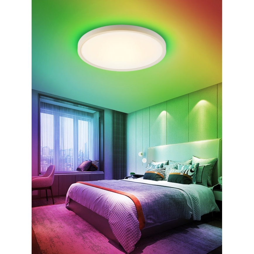 Immax NEO 07169-W60 - Iluminação de teto LED RGB+CCT com regulação NEO LITE TUDO 65W/230V 2700-6500K Wi-Fi Tuya + comando branco