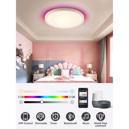 Immax NEO 07169-W60 - Iluminação de teto LED RGB+CCT com regulação NEO LITE TUDO 65W/230V 2700-6500K Wi-Fi Tuya + comando branco