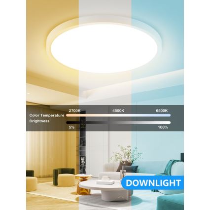 Immax NEO 07169-W60 - Iluminação de teto LED RGB+CCT com regulação NEO LITE TUDO 65W/230V 2700-6500K Wi-Fi Tuya + comando branco