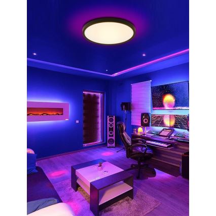 Immax NEO 07170-B60 - Iluminação de teto LED RGB+CCT com regulação NEO LITE TUDO LED/65W/230V 2700-6500K Wi-Fi Tuya preto + comando