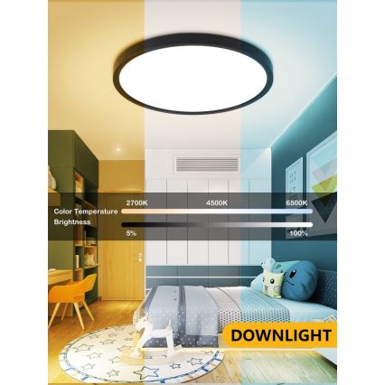 Immax NEO 07170-B60 - Iluminação de teto LED RGB+CCT com regulação NEO LITE TUDO LED/65W/230V 2700-6500K Wi-Fi Tuya preto + comando