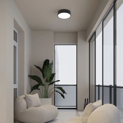 Immax NEO 07200L - Iluminação de teto LED com regulação RONDATE LED/18W/230V 3000-6000K diâmetro 25 cm preto Tuya + comando