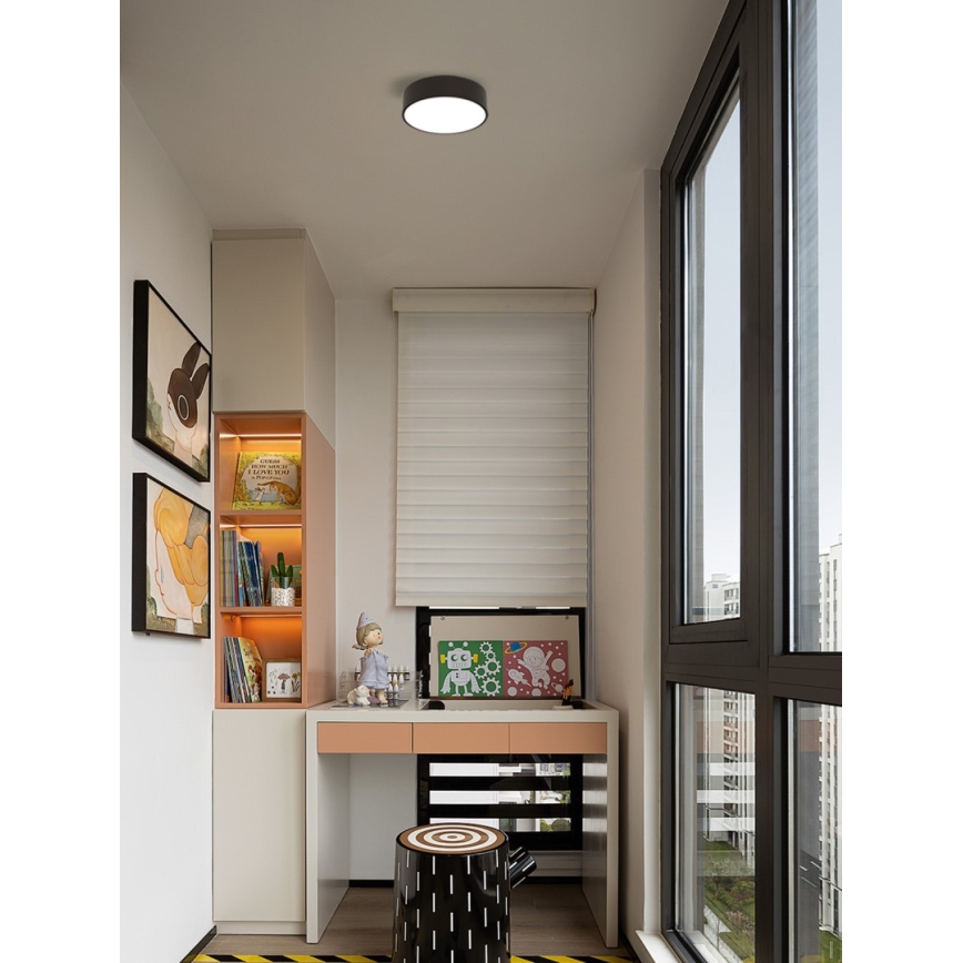 Immax NEO 07200L - Iluminação de teto LED com regulação RONDATE LED/18W/230V 3000-6000K diâmetro 25 cm preto Tuya + comando