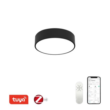 Immax NEO 07200L - Iluminação de teto LED com regulação RONDATE LED/18W/230V 3000-6000K diâmetro 25 cm preto Tuya + comando