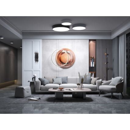 Immax NEO 07202L - Iluminação de teto LED com regulação RONDATE LED/53W/230V preto Tuya + controlo remoto