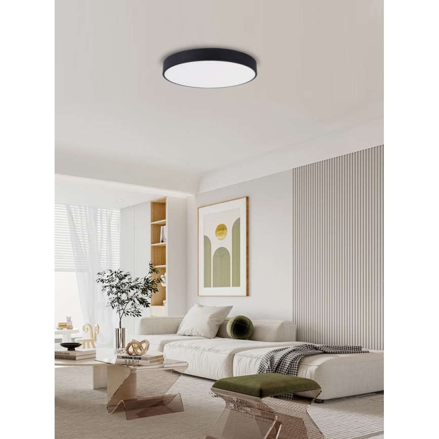 Immax NEO 07202L - Iluminação de teto LED com regulação RONDATE LED/53W/230V preto Tuya + controlo remoto
