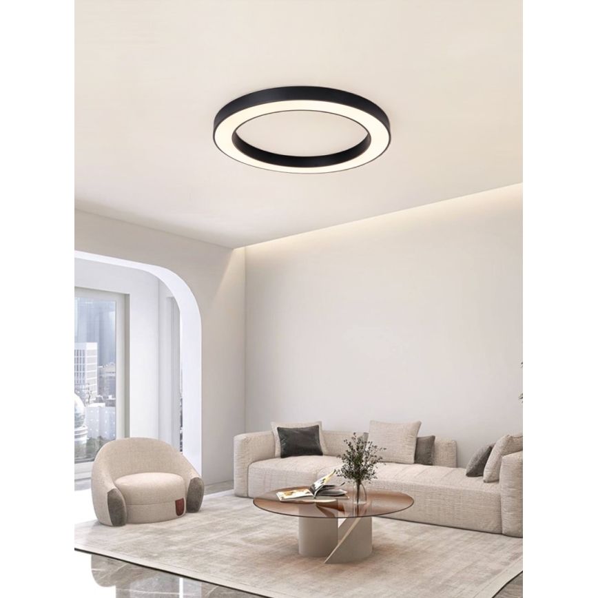 Immax NEO 07210L - Iluminação de teto LED com regulação PASTEL LED/68W/230V 95 cm preto Tuya + controlo remoto