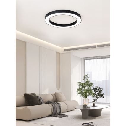 Immax NEO 07210L - Iluminação de teto LED com regulação PASTEL LED/68W/230V 95 cm preto Tuya + controlo remoto