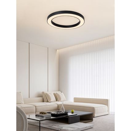 Immax NEO 07210L - Iluminação de teto LED com regulação PASTEL LED/68W/230V 95 cm preto Tuya + controlo remoto