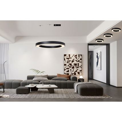 Immax NEO 07211L - Lustre LED regulável em cabo PASTEL LED/68W/230V 2700-6500K Tuya preto + comando à distância
