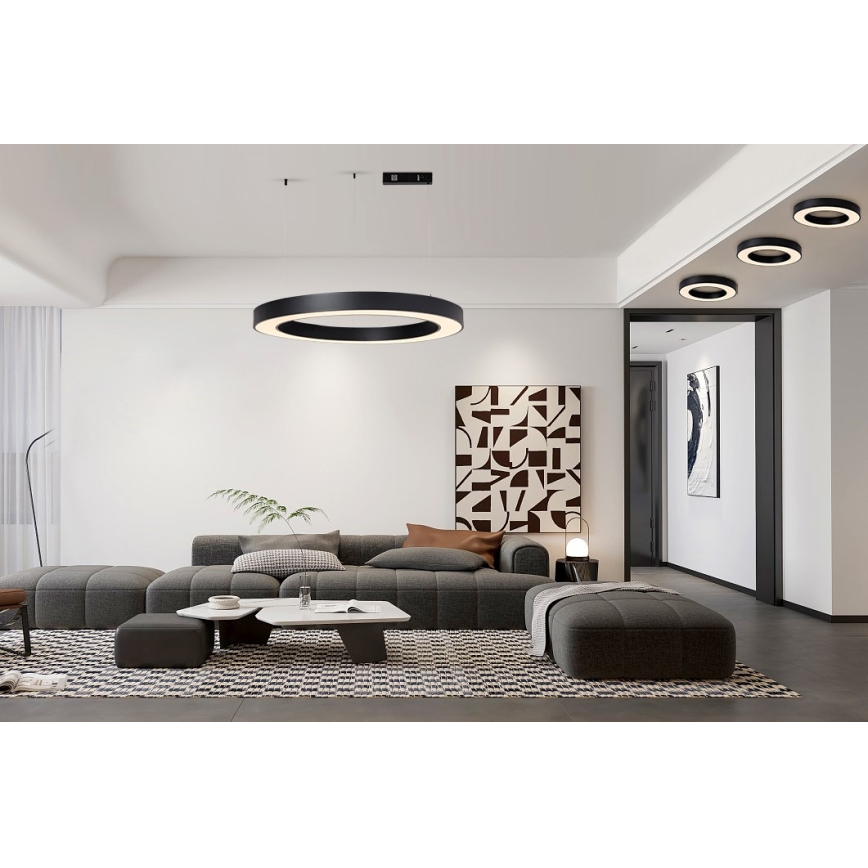 Immax NEO 07211L - Lustre LED regulável em cabo PASTEL LED/68W/230V 2700-6500K Tuya preto + comando à distância