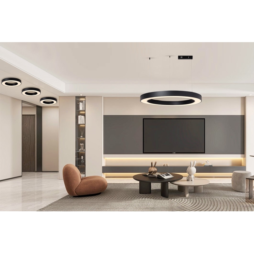 Immax NEO 07211L - Lustre LED regulável em cabo PASTEL LED/68W/230V 2700-6500K Tuya preto + comando à distância