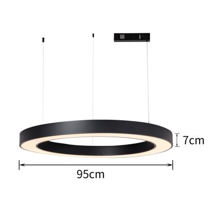 Immax NEO 07211L - Lustre LED regulável em cabo PASTEL LED/68W/230V 2700-6500K Tuya preto + comando à distância