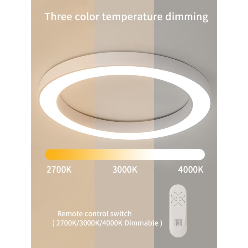 Immax NEO 07213L - Iluminação de teto LED com regulação PASTEL LED/68W/230V 95 cm branco Tuya + controlo remoto