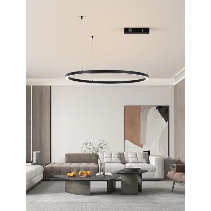 Immax NEO 07215L - Candelabro suspenso LED com regulação FINO LED/60W/230V 80 cm preto Tuya + controlo remoto