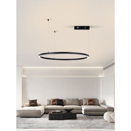 Immax NEO 07215L - Candelabro suspenso LED com regulação FINO LED/60W/230V 80 cm preto Tuya + controlo remoto