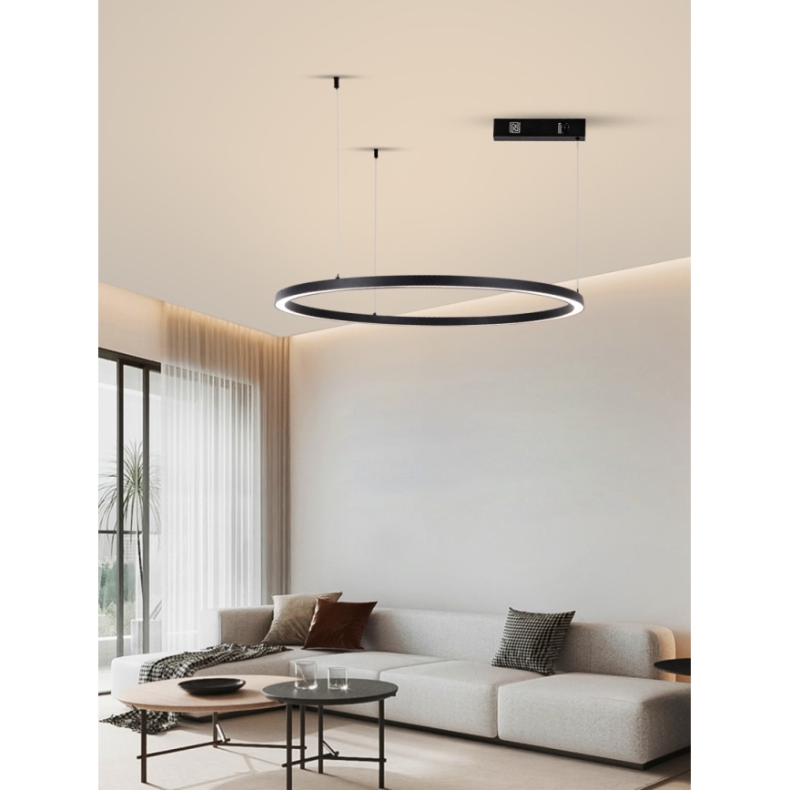 Immax NEO 07215L - Candelabro suspenso LED com regulação FINO LED/60W/230V 80 cm preto Tuya + controlo remoto