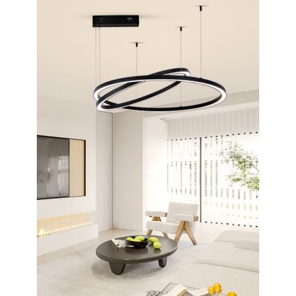 Immax NEO 07216L - Candelabro suspenso LED com regulação FINO LED/93W/230V 60/80cm preto Tuya + comando