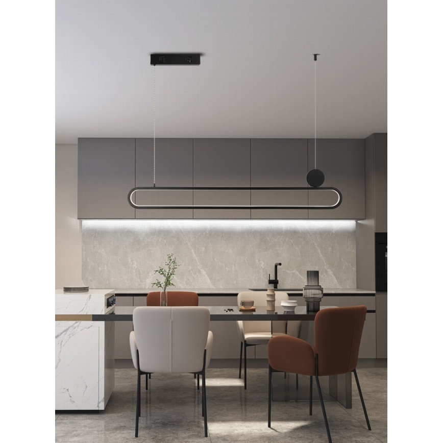 Immax NEO 07231L - Candelabro suspenso LED com regulação NEO LITE OVALE LED/50W/230V 2700-6500K Wi-Fi Tuya + controlo remoto