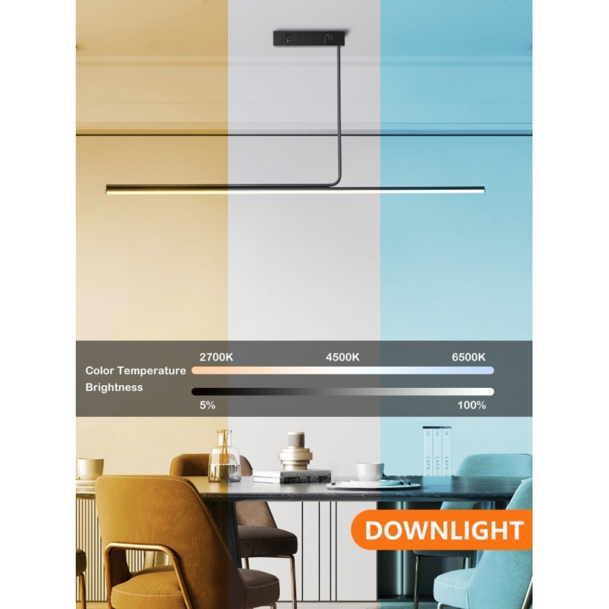 Immax NEO 07235L - Candelabro suspenso LED com regulação NEO LITE ASTA LED/28W/230V Wi-Fi Tuya 2700-6500K + controlo remoto