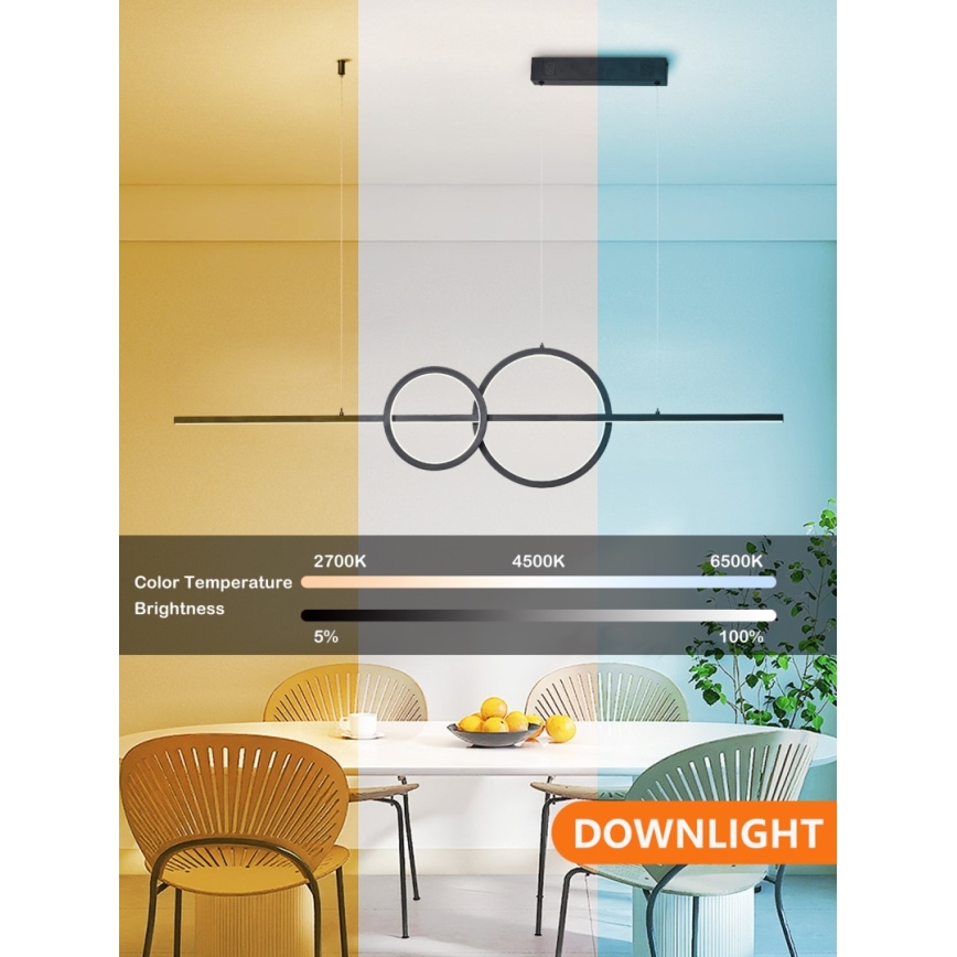 Immax NEO 07236L - Candelabro suspenso LED com regulação NEO LITE RONDAS LED/56W/230V Tuya Wi-Fi 2700-6500K + controlo remoto