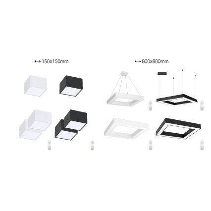 Immax NEO 07239L - Iluminação de teto LED com regulação CANTO LED/60W/230V preto Tuya + controlo remoto