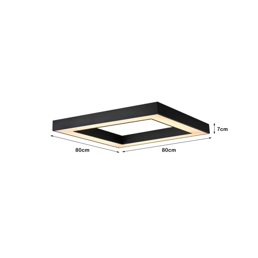Immax NEO 07239L - Iluminação de teto LED com regulação CANTO LED/60W/230V preto Tuya + controlo remoto