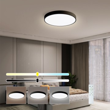Immax NEO 07248L - Iluminação de teto LED com regulação NEO LITE SEMPLICI LED/36W/230V 3000-6000K Wi-Fi Tuya preto + comando