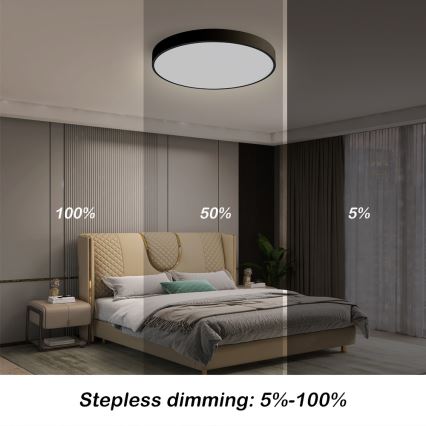 Immax NEO 07248L - Iluminação de teto LED com regulação NEO LITE SEMPLICI LED/36W/230V 3000-6000K Wi-Fi Tuya preto + comando