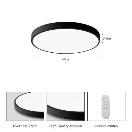 Immax NEO 07248L - Iluminação de teto LED com regulação NEO LITE SEMPLICI LED/36W/230V 3000-6000K Wi-Fi Tuya preto + comando