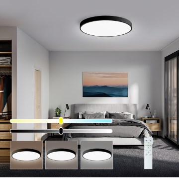 Immax NEO 07249L - Iluminação de teto LED com regulação NEO LITE SEMPLICI LED/48W/230V 3000-6000K Wi-Fi Tuya preto + comando