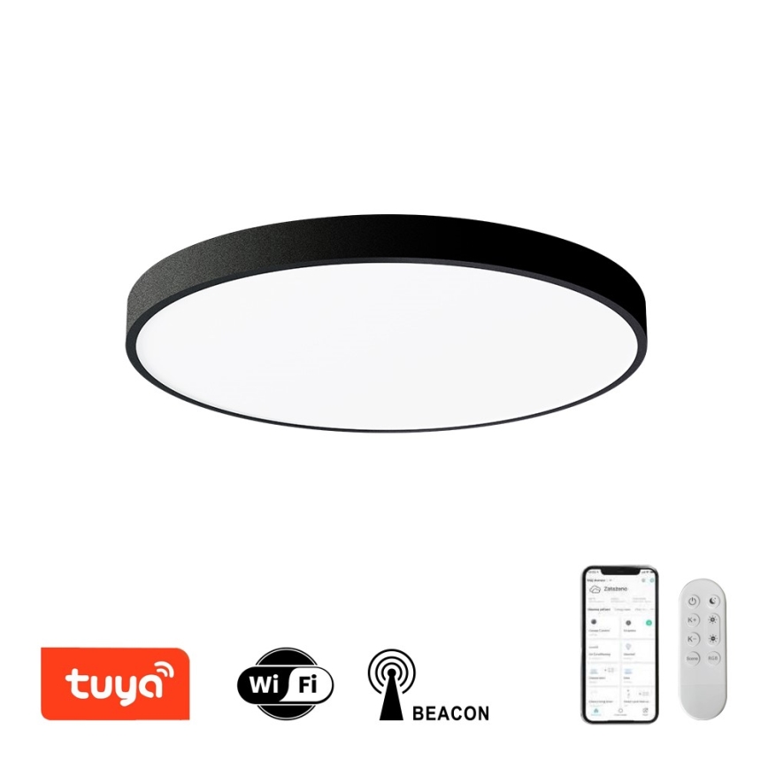 Immax NEO 07249L - Iluminação de teto LED com regulação NEO LITE SEMPLICI LED/48W/230V 3000-6000K Wi-Fi Tuya preto + comando