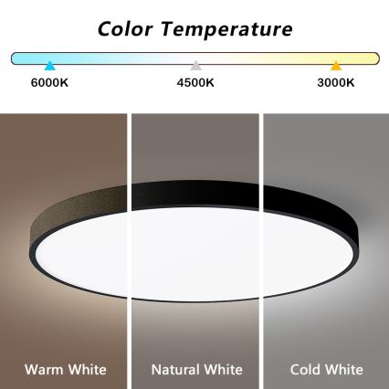 Immax NEO 07250L - Iluminação de teto LED com regulação NEO LITE SEMPLICI LED/60W/230V 3000-6000K Wi-Fi Tuya preto + comando