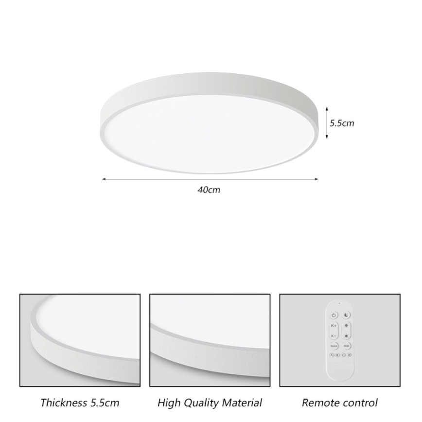 Immax NEO 07251L - Iluminação de teto LED com regulação NEO LITE SEMPLICI LED/36W/230V 3000-6000K Wi-Fi Tuya branco + comando
