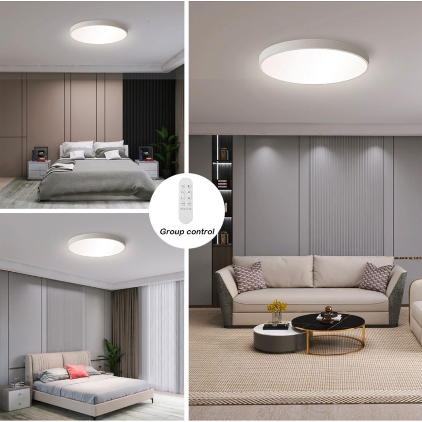 Immax NEO 07252L - Iluminação de teto LED com regulação NEO LITE SEMPLICI LED/48W/230V 3000-6000K Wi-Fi Tuya branco + comando