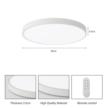 Immax NEO 07252L - Iluminação de teto LED com regulação NEO LITE SEMPLICI LED/48W/230V 3000-6000K Wi-Fi Tuya branco + comando
