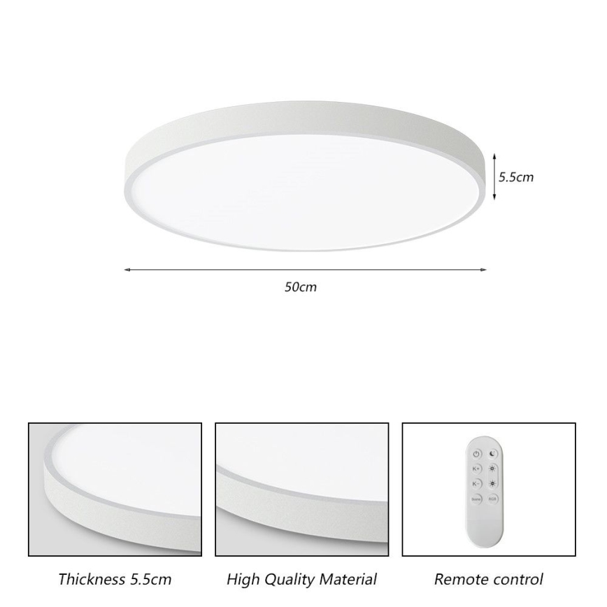 Immax NEO 07252L - Iluminação de teto LED com regulação NEO LITE SEMPLICI LED/48W/230V 3000-6000K Wi-Fi Tuya branco + comando