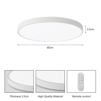 Immax NEO 07253L - Iluminação de teto LED com regulação NEO LITE SEMPLICI LED/60W/230V 3000-6000K Wi-Fi Tuya branco + comando