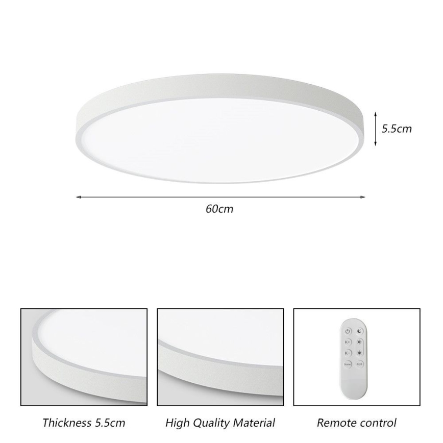 Immax NEO 07253L - Iluminação de teto LED com regulação NEO LITE SEMPLICI LED/60W/230V 3000-6000K Wi-Fi Tuya branco + comando